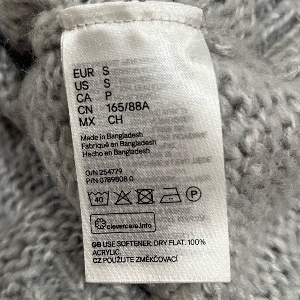 H&M Grey Knit Sweater Crew neck Cabin-core Scandi Girl Cottage core Spring fall - Picture 5 of 6